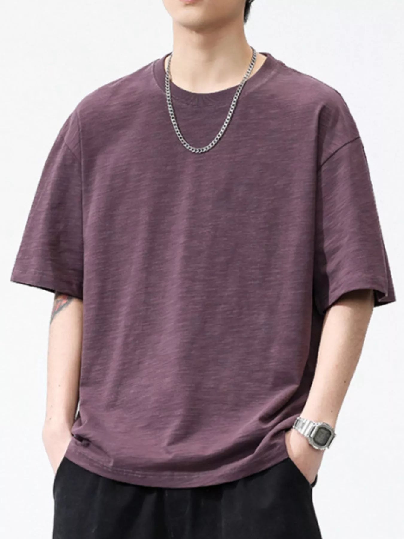 Men's Plus Size Round Neck Half Sleeve T-Shirt