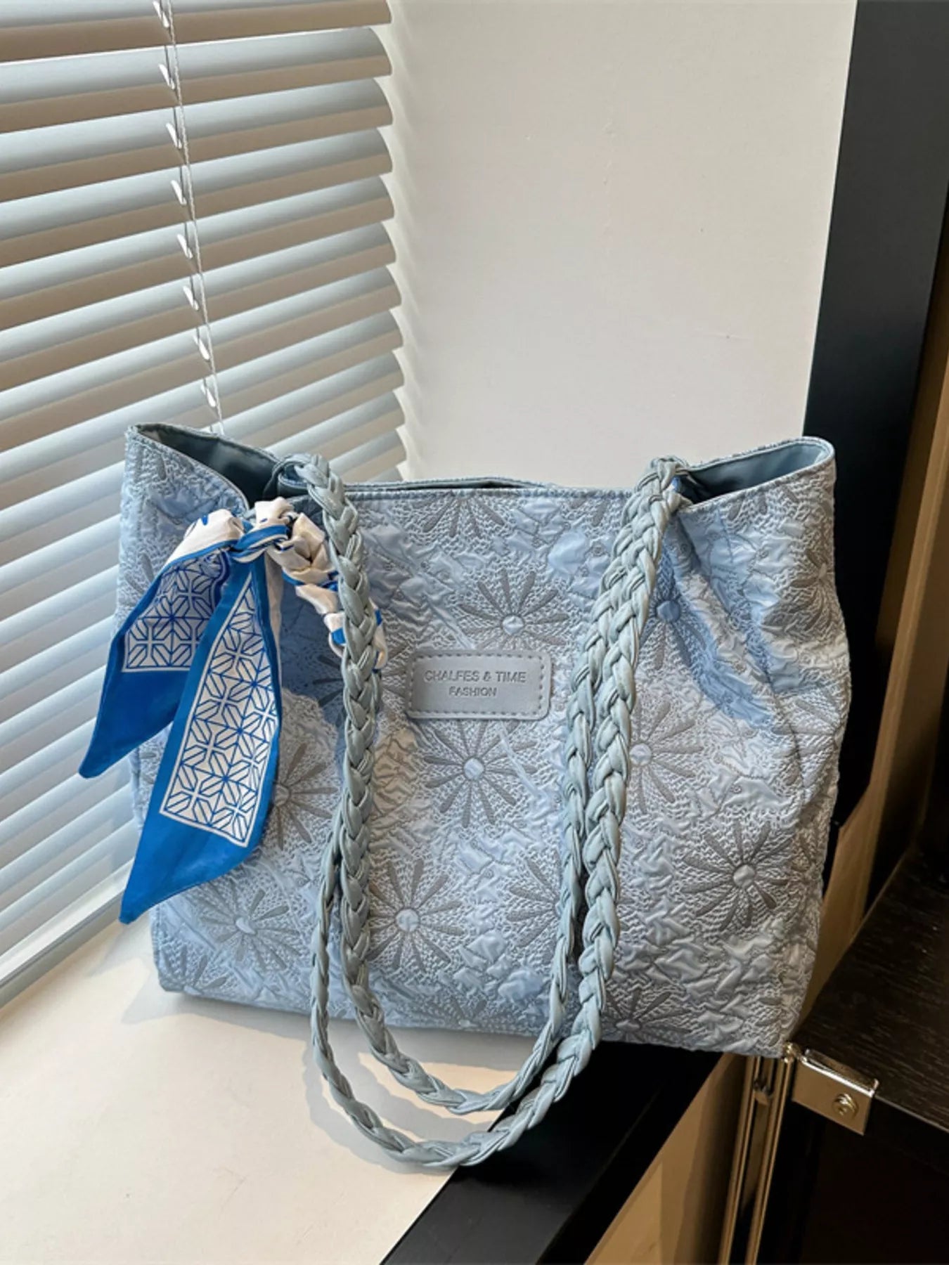 Braided Handle Tote Bag