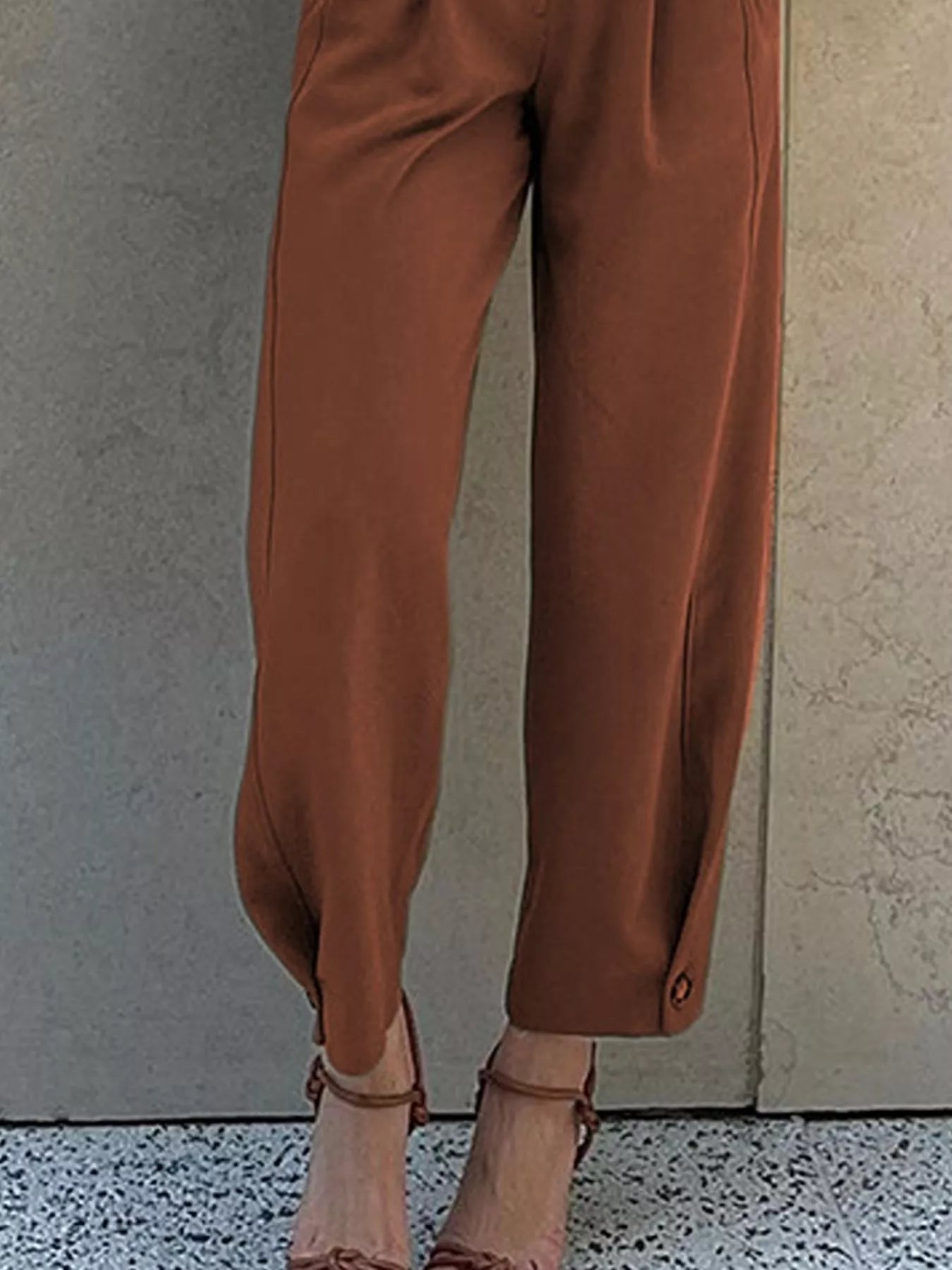 High-Waisted Pleated Pants