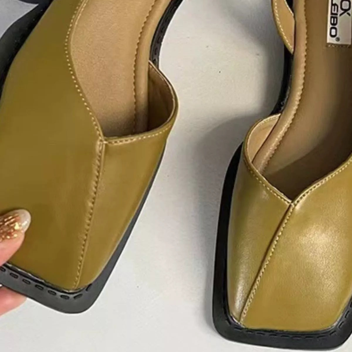 Square Toe Flats Sandals