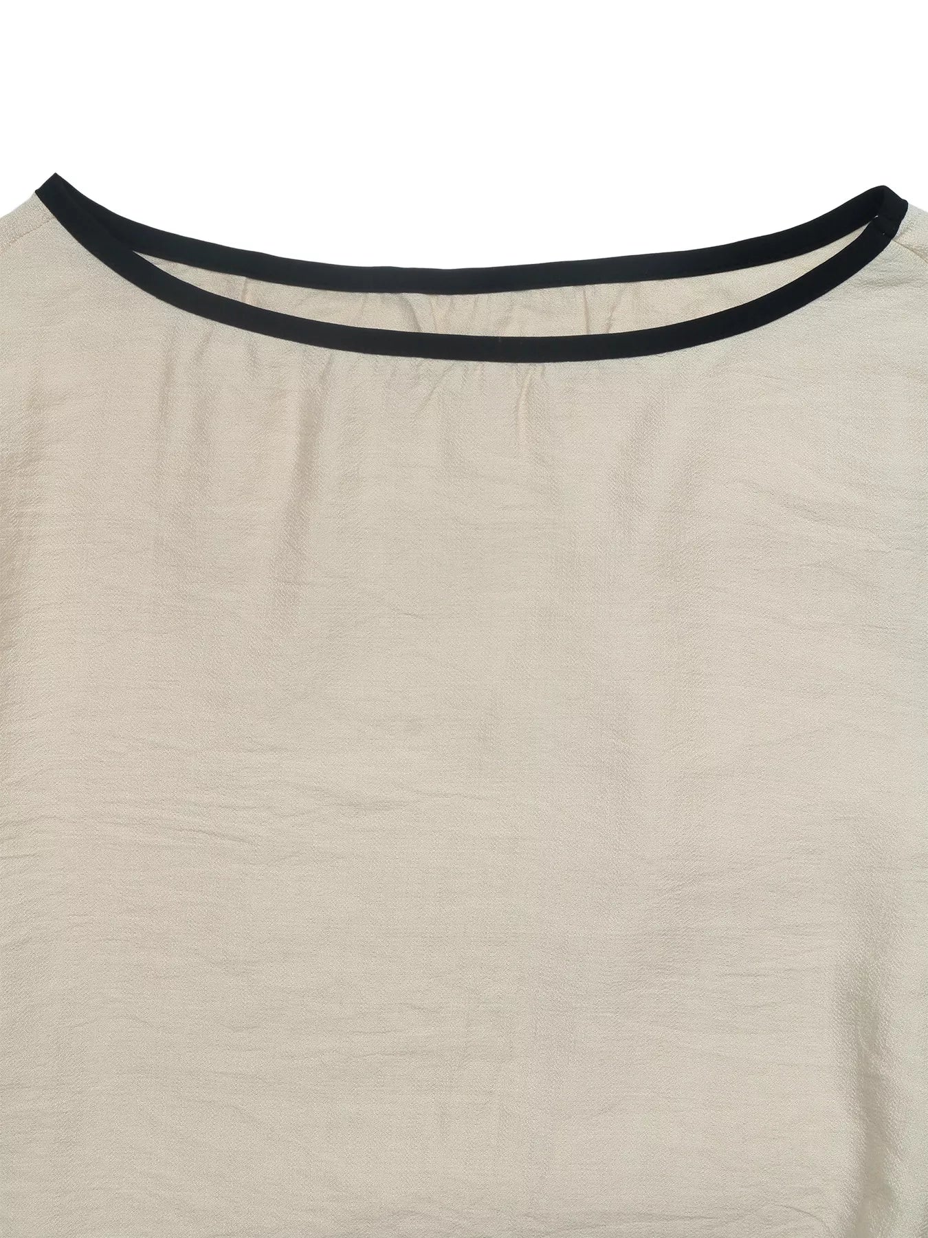 Contrast Trim Flare Sleeve Blouse