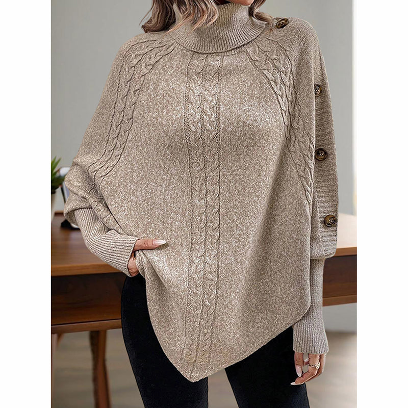 Women's Asymmetry Hem Turtleneck Sweater