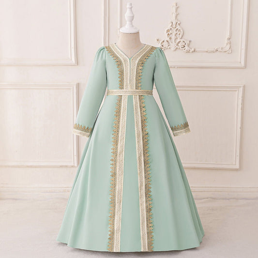 Girls Embroidered Kaftan Dress(MKG019)