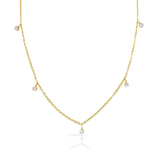 LYDIA GOLD DIAMOND STATION NECKLACE