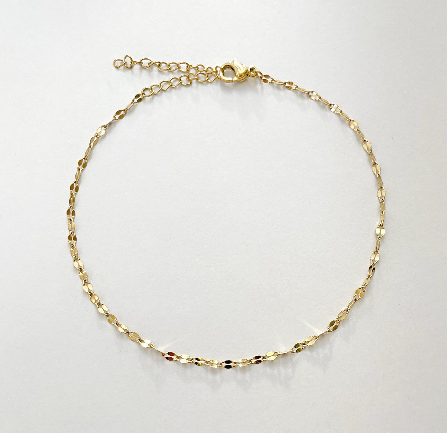 ELSIE DAINTY GOLD LACE CHAIN ANKLET