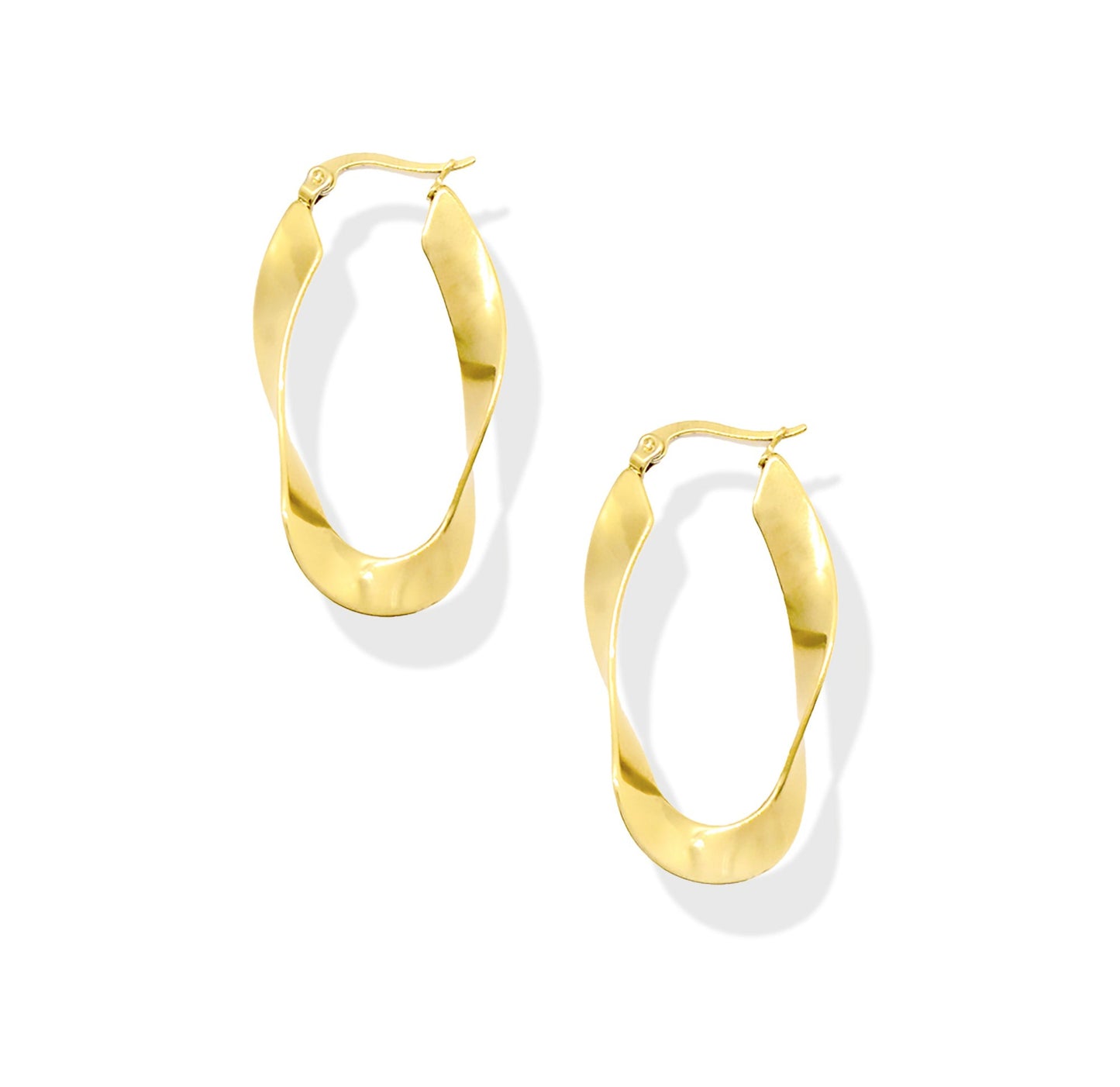 PERLA GOLD TWIST HOOP EARRINGS