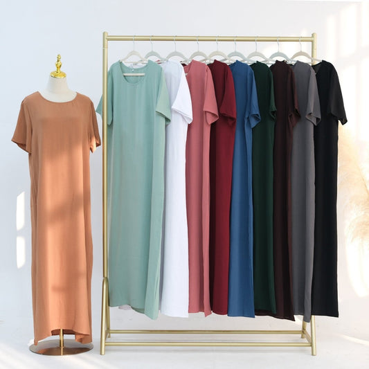 Ice Silk Crinkle Basic Dress(MA392)