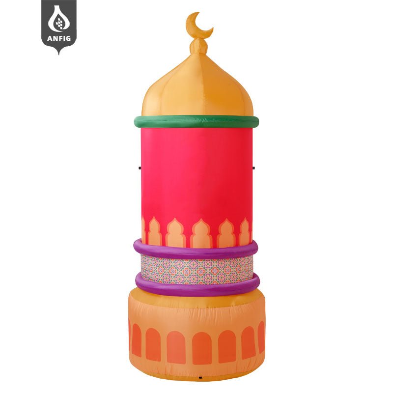Inflatable 7.5FT Mabrook Al-Iftitah Mosque Decor with LED Lights – Ramadan & Eid Yard Decoration for Outdoor, Lawn, Garden, Party, Store Opening (MAC237）