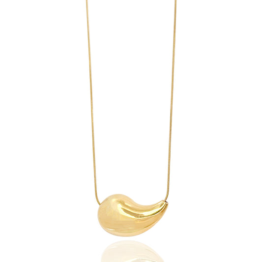 INDIA GOLD PAISLEY LONG PENDANT NECKLACE