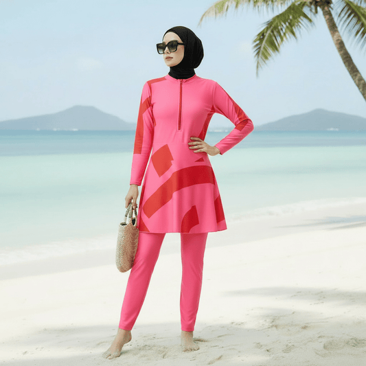 Long Sleeve Peplum Swim Set(MB025)