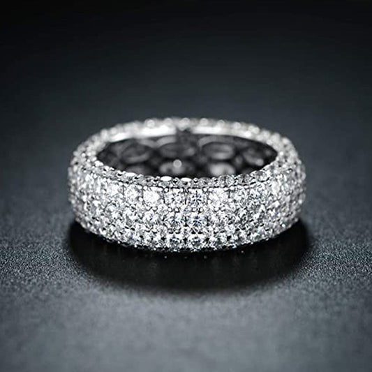 MAC164 Multi-Layered High-End Super Sparkling Full Diamond Ring