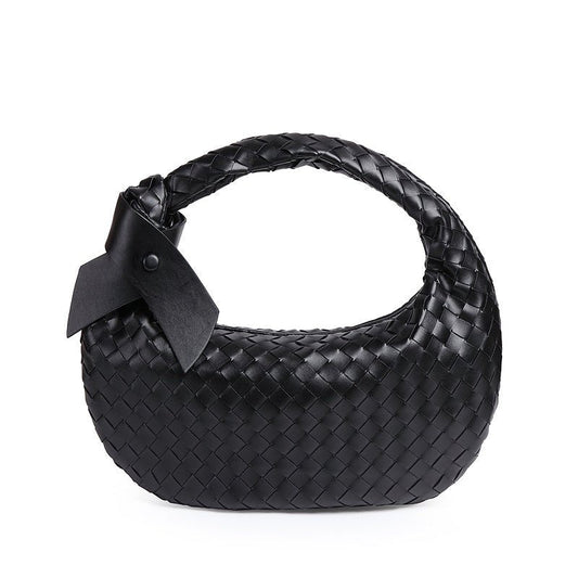MAC168 Simple And Sstylish Woven Leather Handbag(No bow)