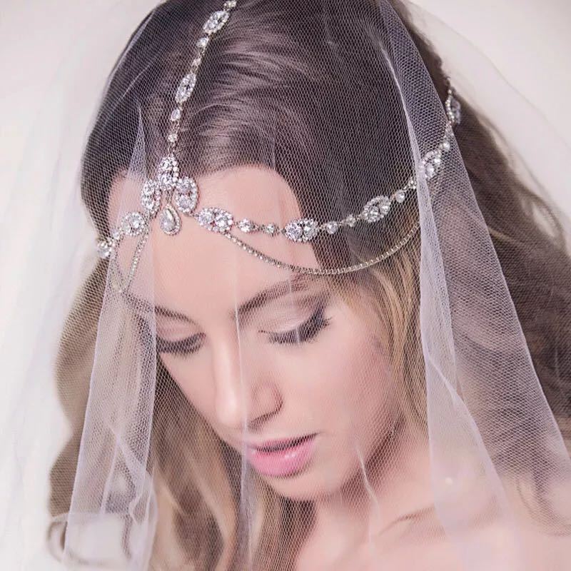 MAC188 Rhinestone Multi-Layered Drop Headband