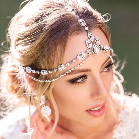 MAC188 Rhinestone Multi-Layered Drop Headband