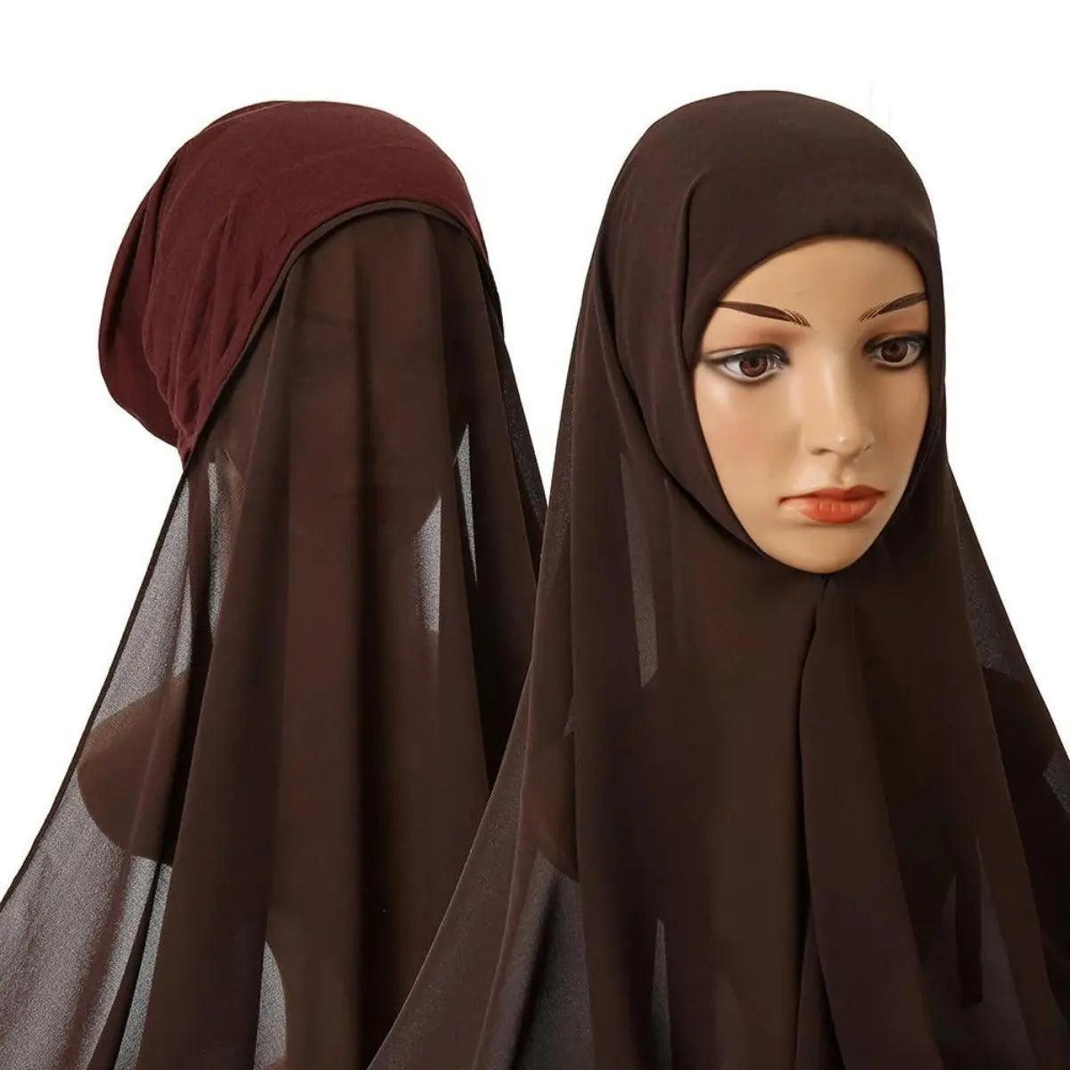 Chiffon Instant Hijab with Modal Undercap (MH004)