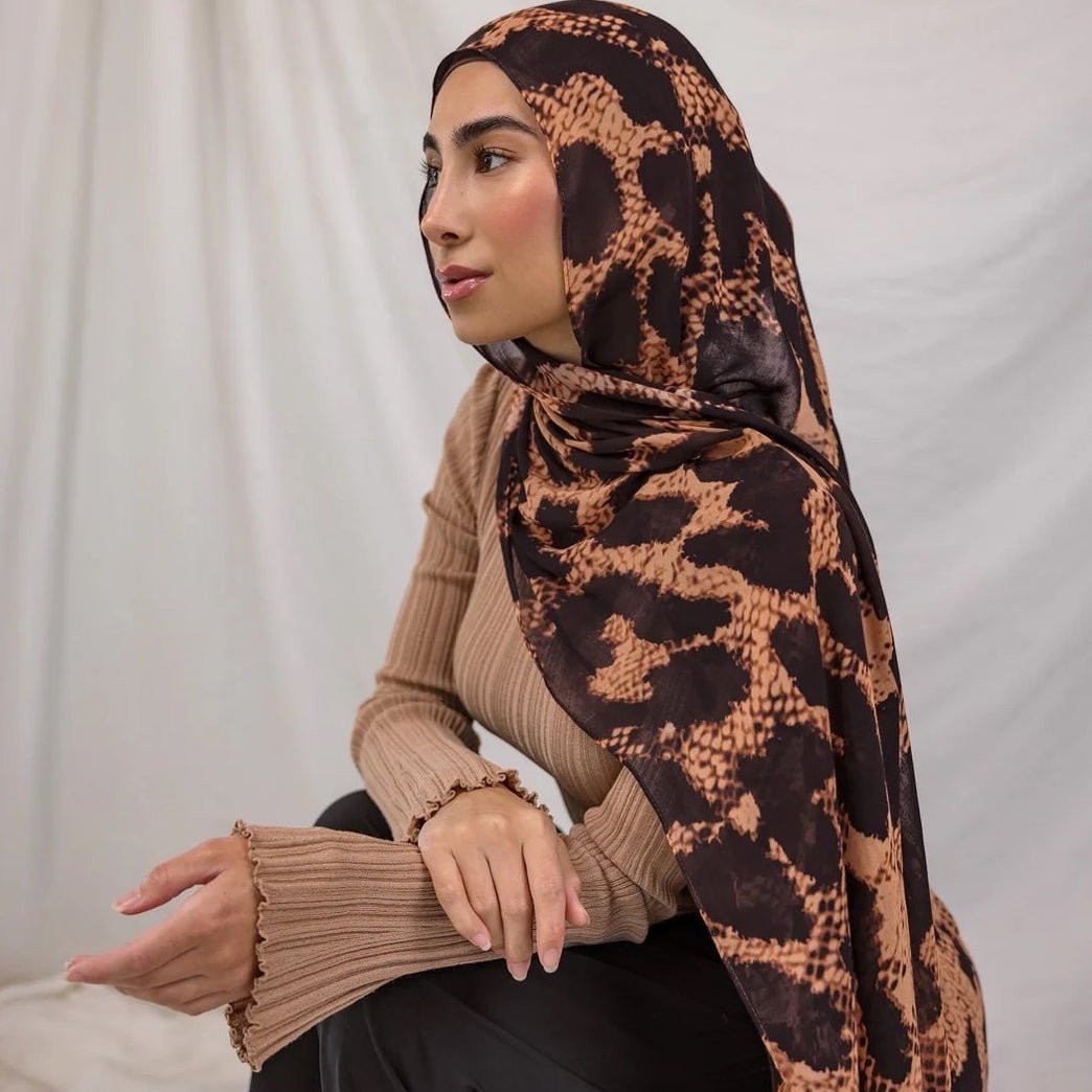 Painted Watercolor Modal Hijab in Bohemian Style (MH141)