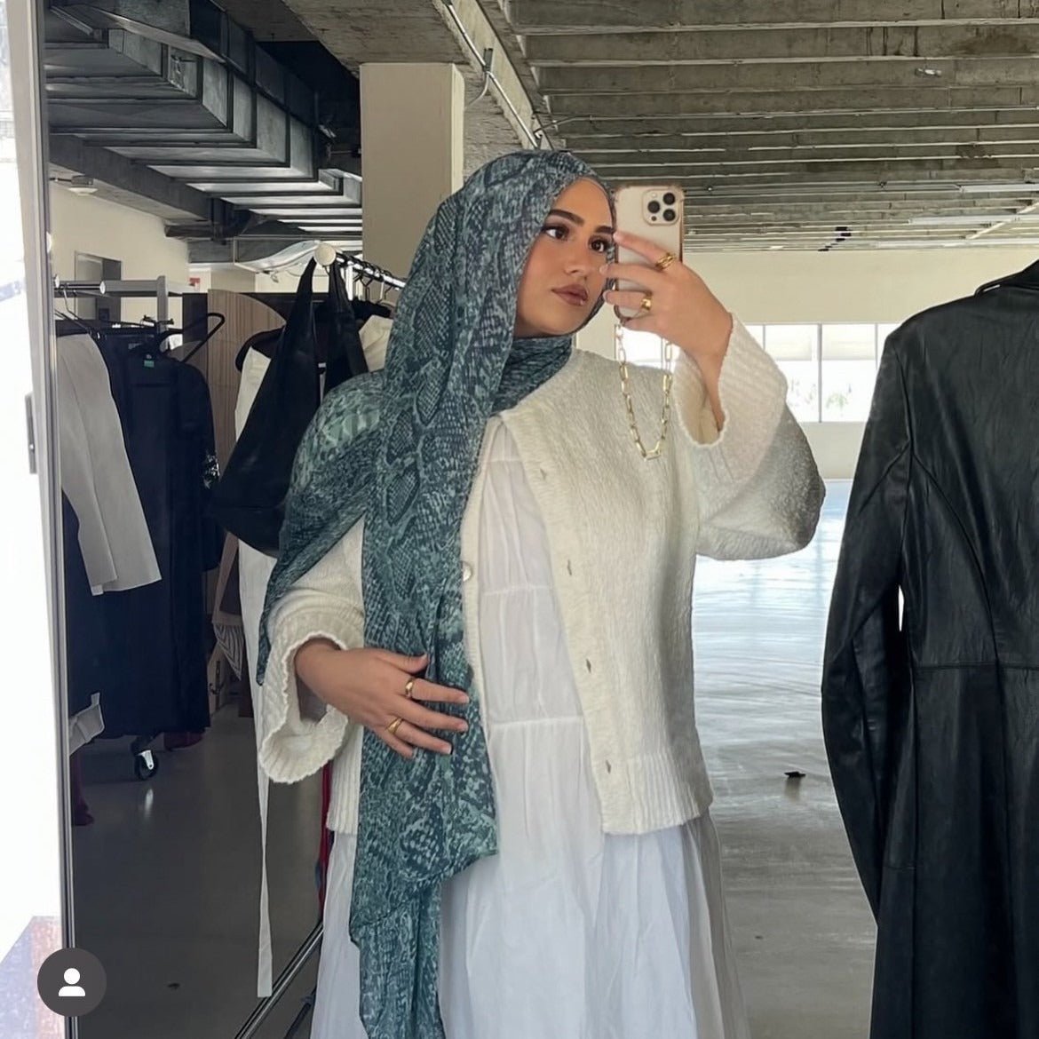 Painted Watercolor Modal Hijab in Bohemian Style (MH141)