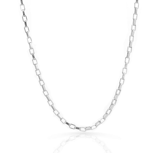 BLAKE SILVER BOX CHAIN NECKLACE