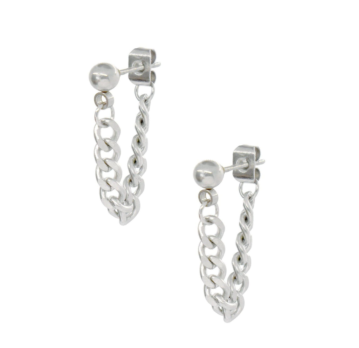 RYLIE SILVER LOOP CHAIN EARRINGS