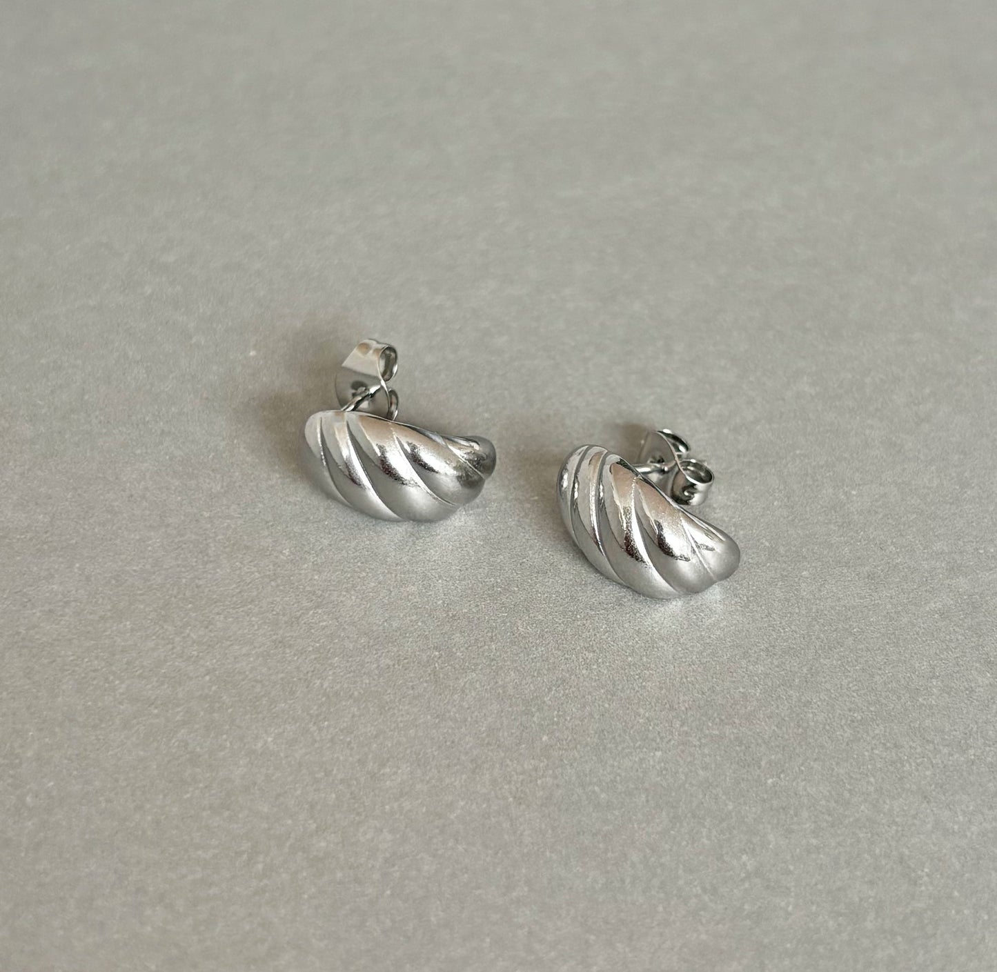 MARGAUX SILVER CROISSANT STUD EARRINGS