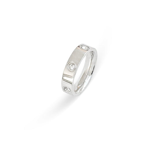 CARRIE SILVER PAVE STACKABLE RING
