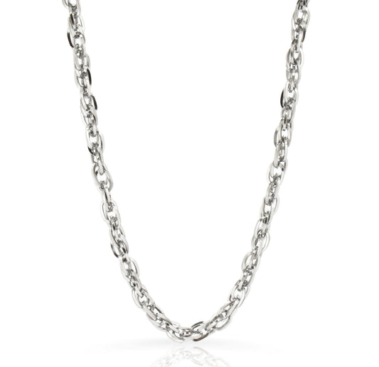 GEMMA SILVER ROPE CHAIN NECKLACE