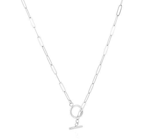 JAMIE SILVER TOGGLE PAPERCLIP CHAIN NECKLACE