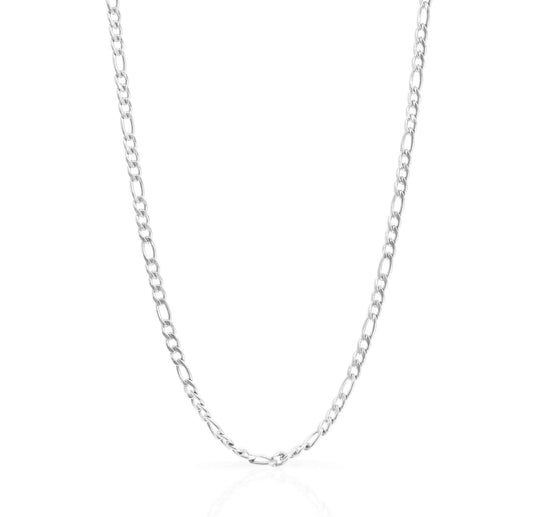 BOBBI SILVER FIGARO CHAIN NECKLACE