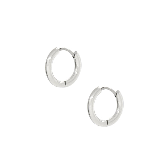 CONSTANCE SILVER SMALL HUGGIE HOOP EARRINGS