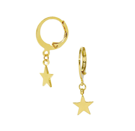 EMRY GOLD STAR HUGGIE EARRINGS