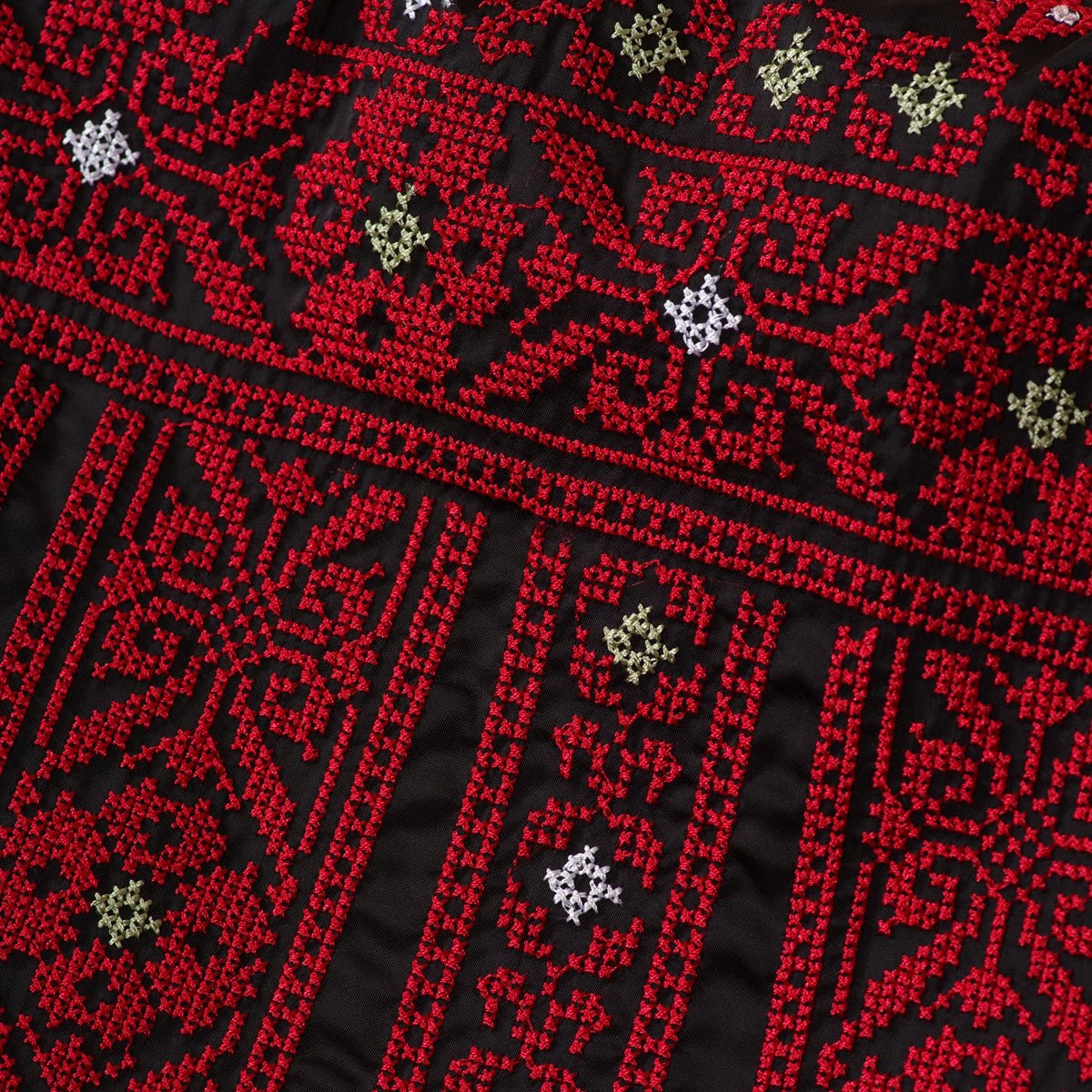 Acetate-like Mesh Tatreez Traditional Palestinian Heritage Abaya  (MA253)