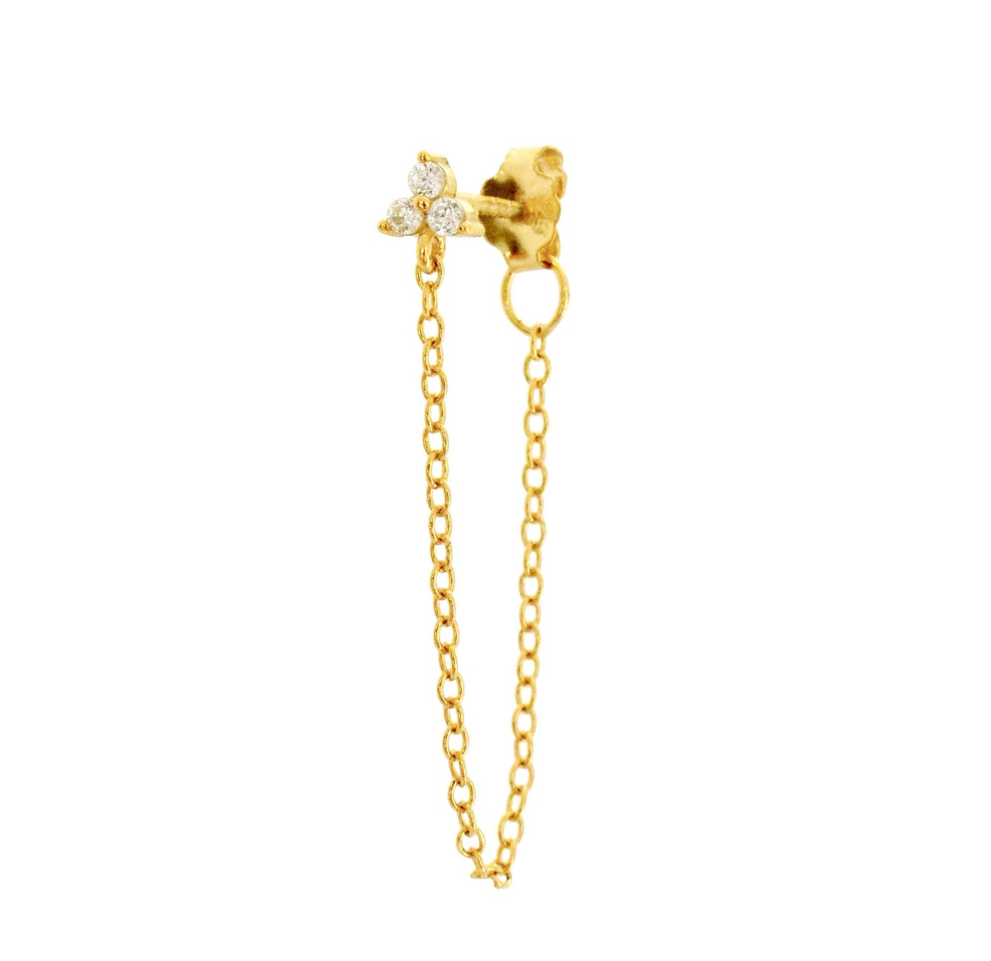 ROSIE DAINTY GOLD FLOWER CHAIN EARRING