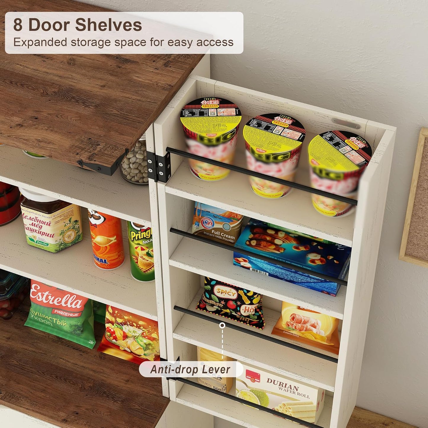 72'' Tall Kitchen Storage Pantry Cabinet - Yanosaku