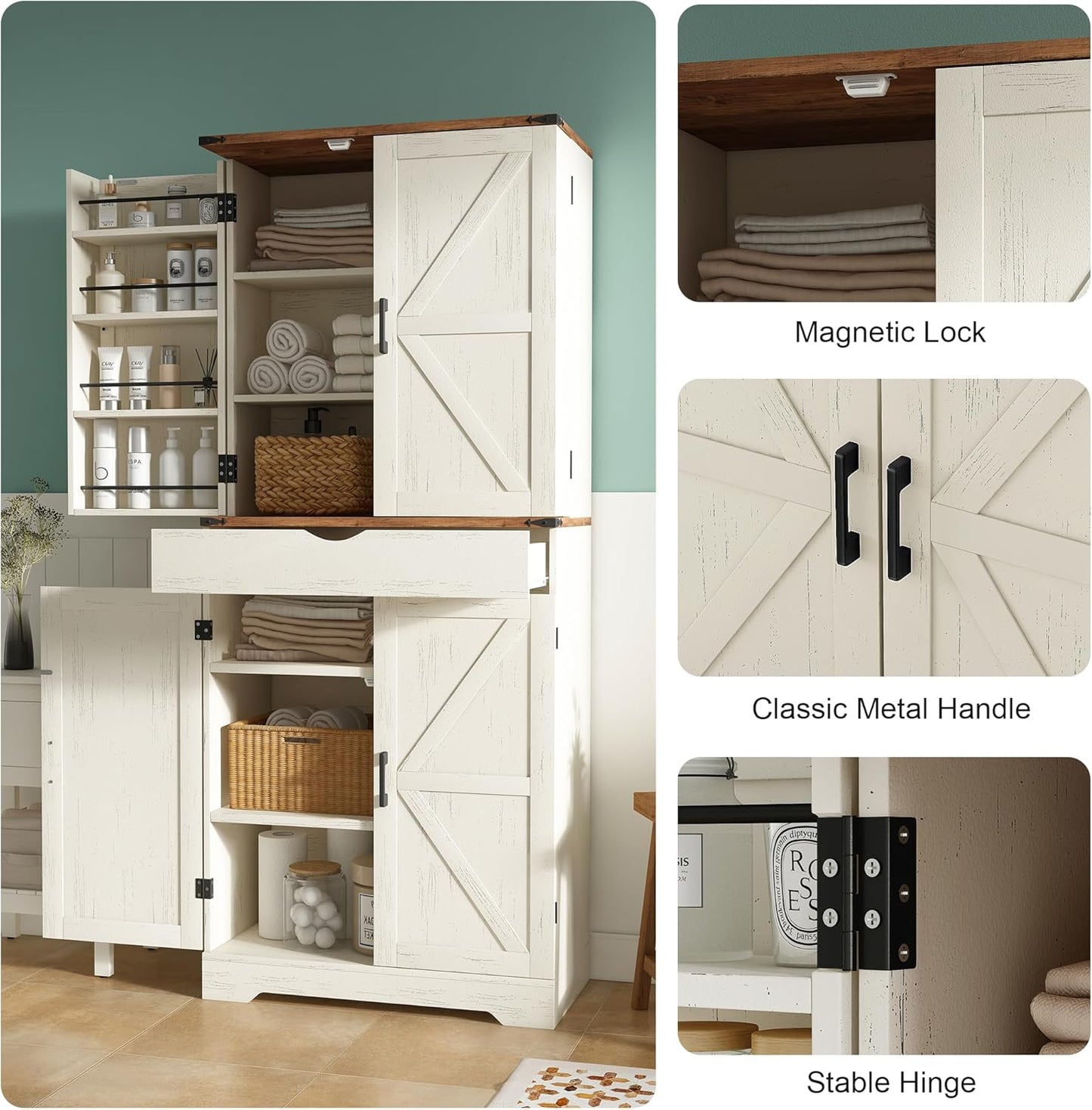 72'' Tall Kitchen Storage Pantry Cabinet - Yanosaku