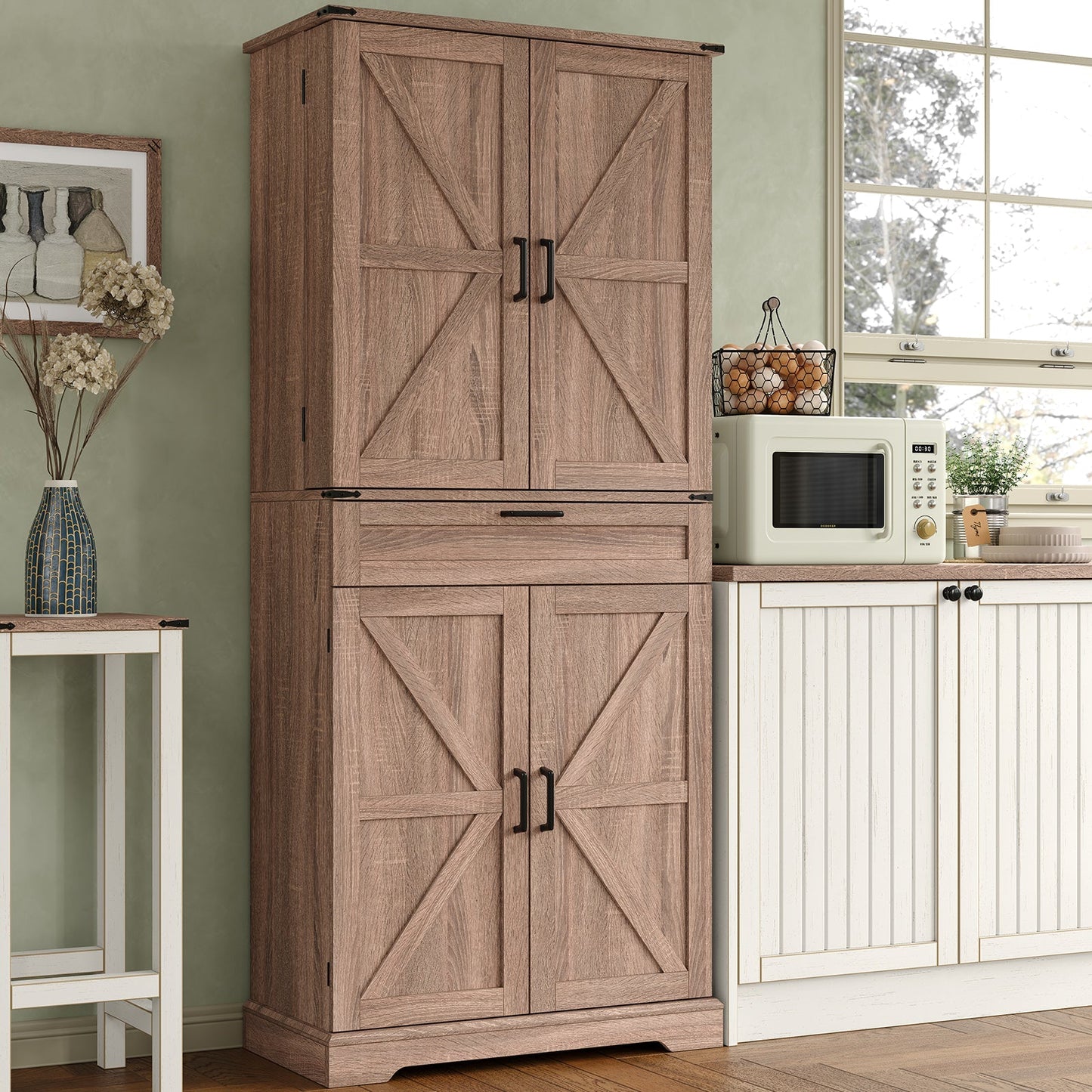 72'' Tall Kitchen Storage Pantry Cabinet - Yanosaku