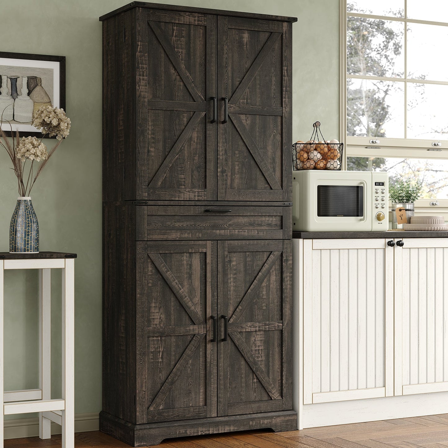 72'' Tall Kitchen Storage Pantry Cabinet - Yanosaku