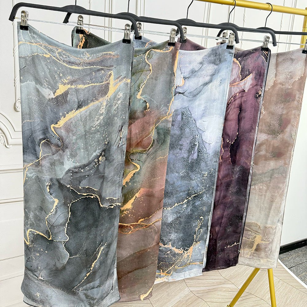 Watercolor Artistic Modal Hijab with Painted Floral Motifs (MH144)