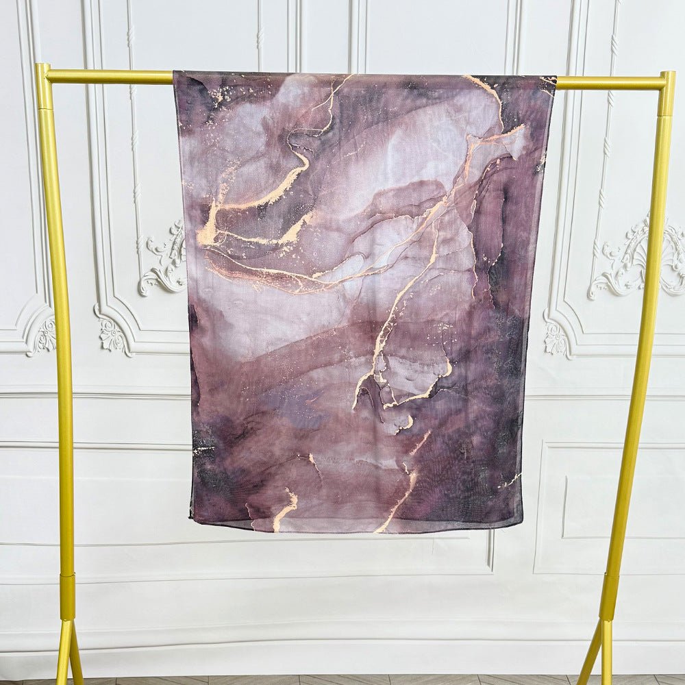 Watercolor Artistic Modal Hijab with Painted Floral Motifs (MH144)