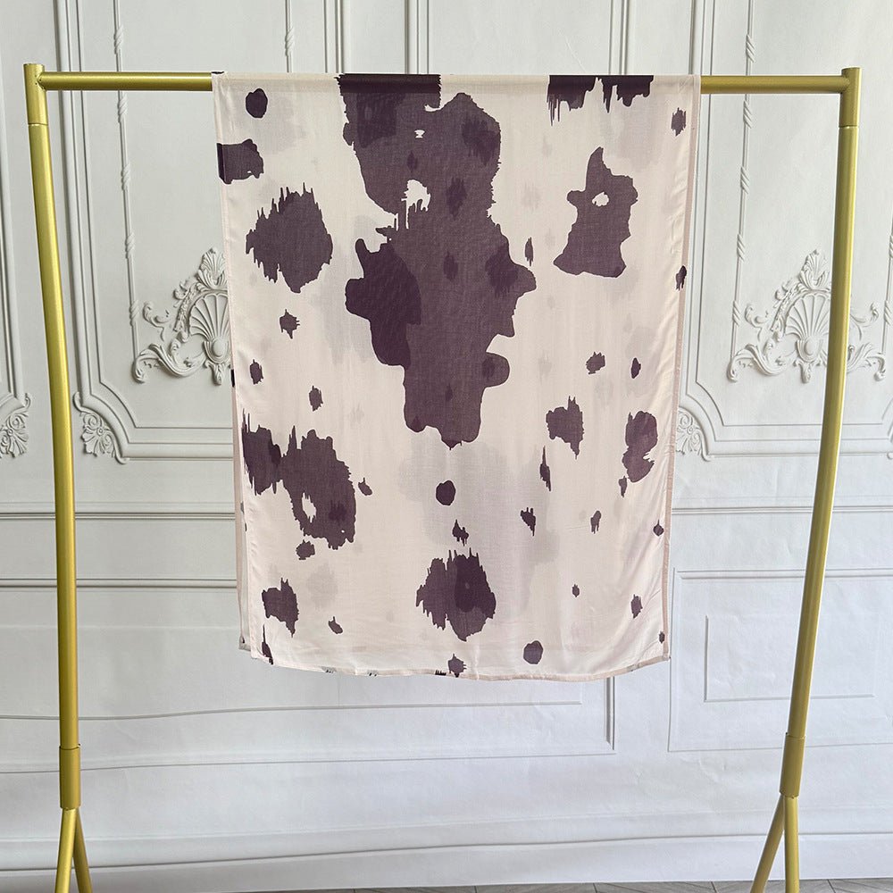 Watercolor Artistic Modal Hijab with Painted Floral Motifs (MH144)