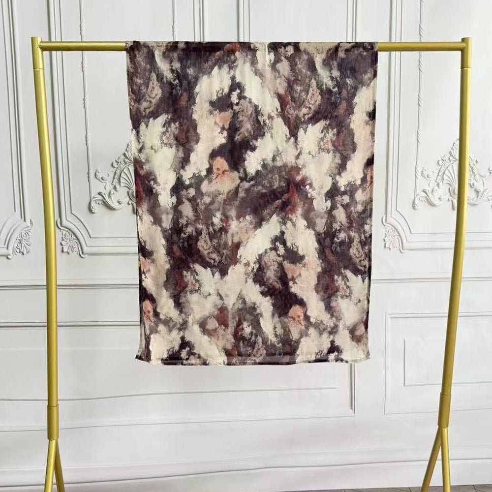 Watercolor Artistic Modal Hijab with Painted Floral Motifs (MH144)