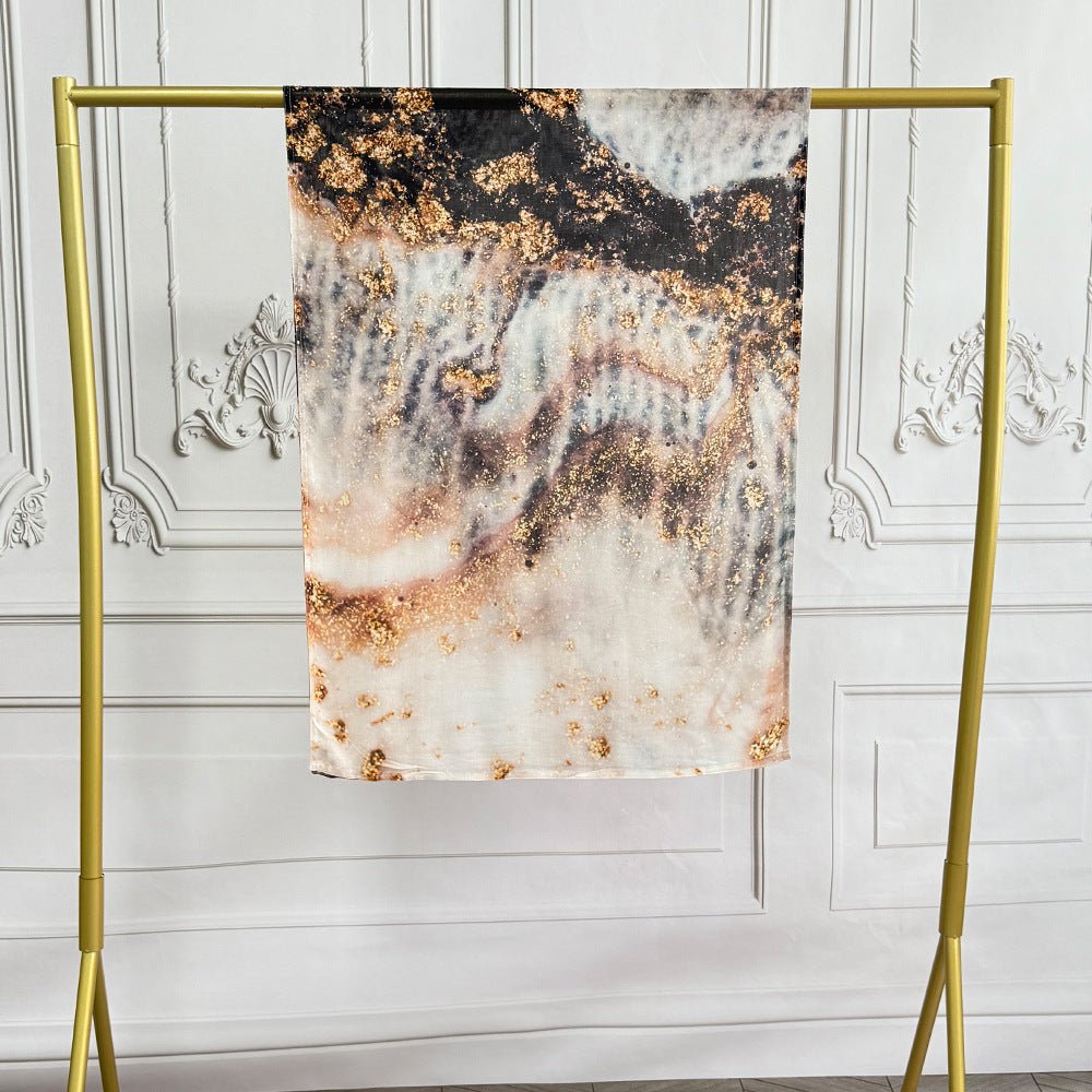 Watercolor Artistic Modal Hijab with Painted Floral Motifs (MH144)