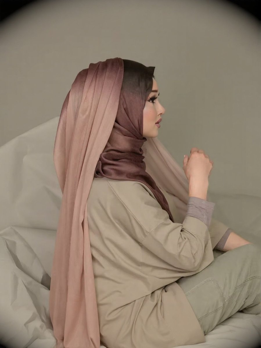 Watercolor Artistic Modal Hijab with Painted Floral Motifs (MH144)