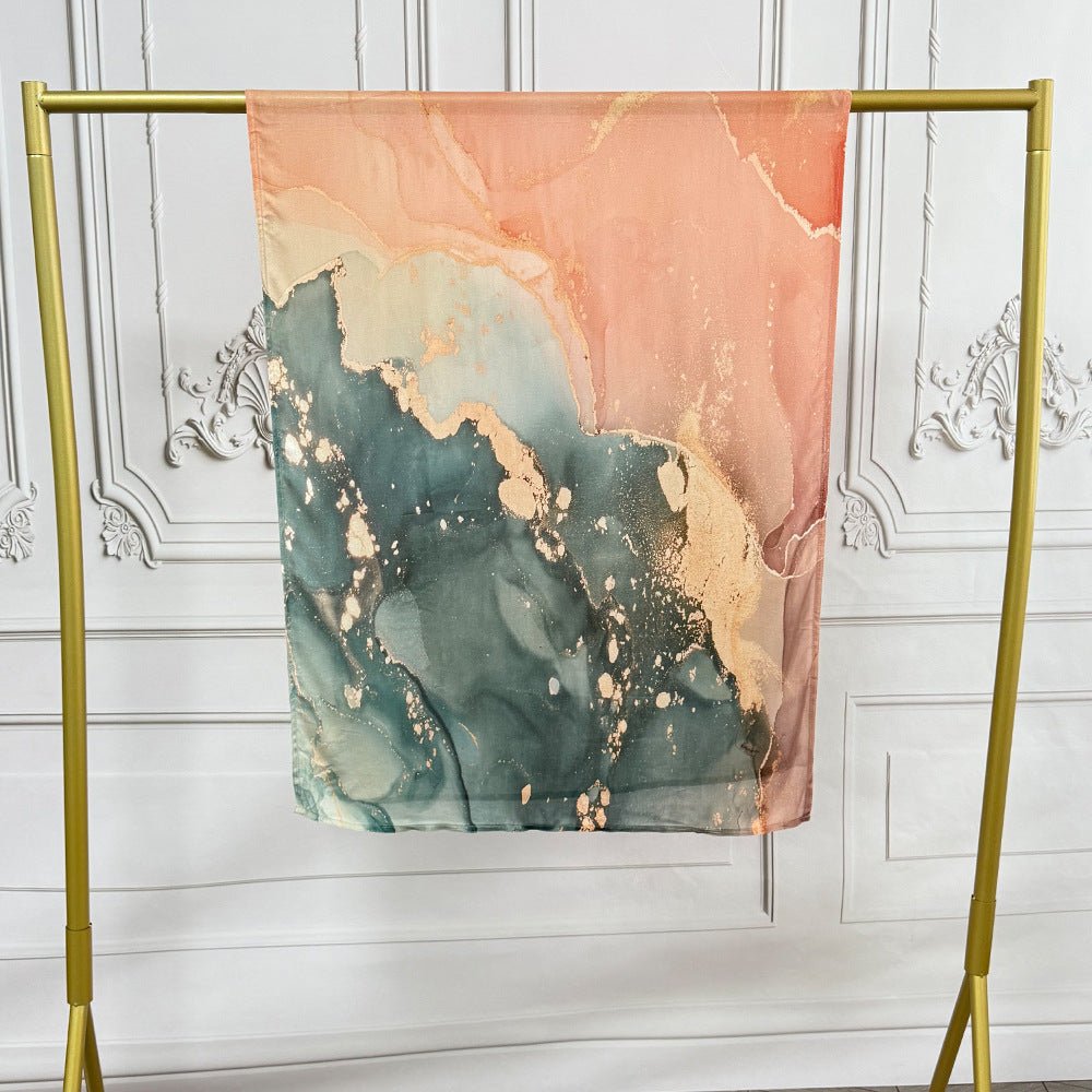 Watercolor Artistic Modal Hijab with Painted Floral Motifs (MH144)