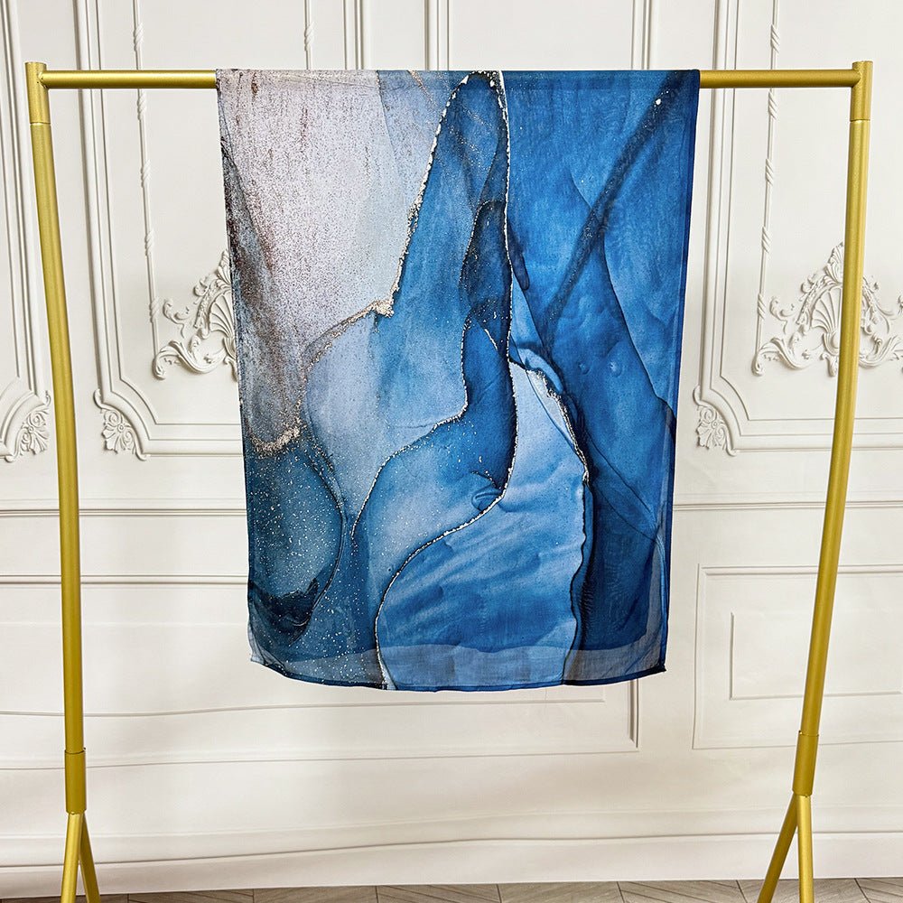 Watercolor Artistic Modal Hijab with Painted Floral Motifs (MH144)